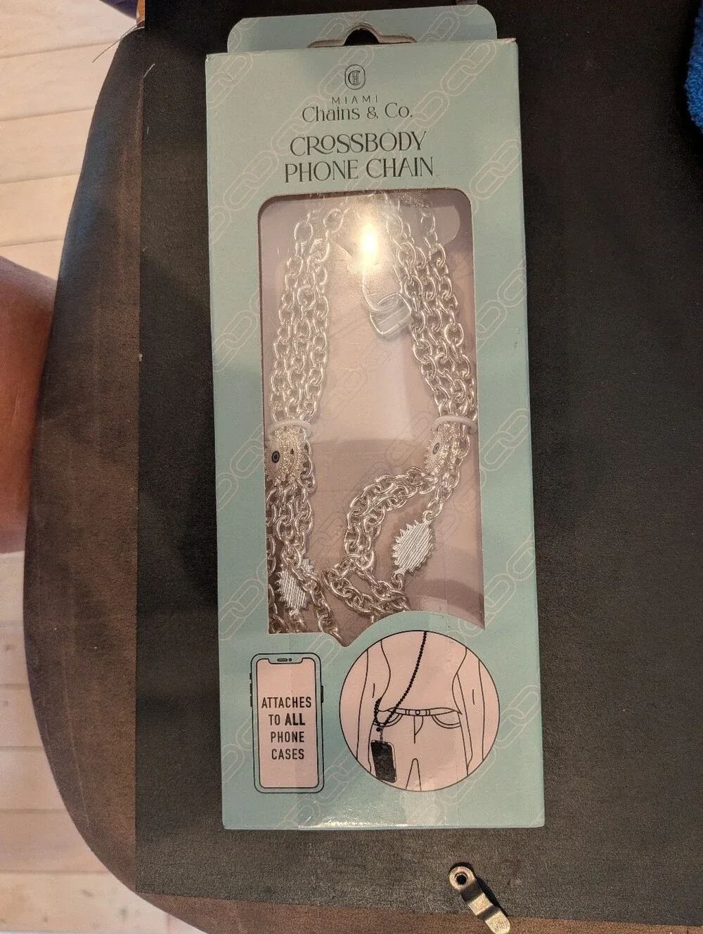 Silver Crossbody Phone Chain Miami Chains Attaches To All Phone Cases